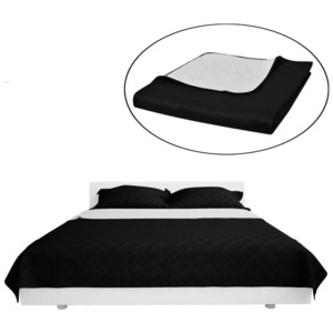 Kétoldalú vattázott ágytakaró 230 x 260 cm fekete/fehér
