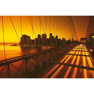 Plakát - New York brooklyn bridge yellow