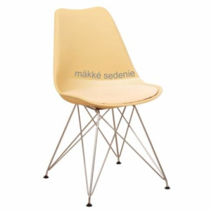 Modern szék, króm lábak + capuccino/vanilia, METAL
