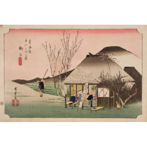 The Teahouse at Mariko, from the series '53 Stations on the Eastern Coast Road', 1833 Festmény reprodukció, Ando or Utagawa Hiroshige