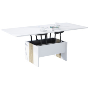 Mazzoni SOLO fehér + sonoma tölgy, összecsukható és kihajtható asztal