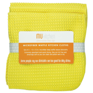 MÜkitchen MÜmicro® törlőkendő, 3 db, kockaszövésű, citromsárga