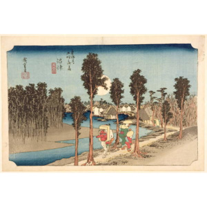 Numazu - Twilight, from the series, '53 Stations on the Eastern Coast Road', 1833 Festmény reprodukció, Ando or Utagawa Hiroshige