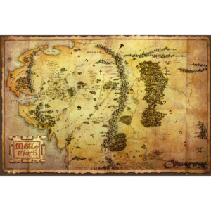 A Hobbit - Középfölde Térképe Plakát, (91,5 x 61 cm)