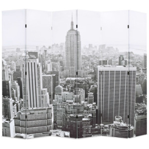 Paraván 228 x 180 cm New York, fekete-fehér
