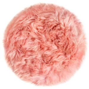 Rózsaszín bárányszőrme ülőpárna, Ø 35 cm - Royal Dream