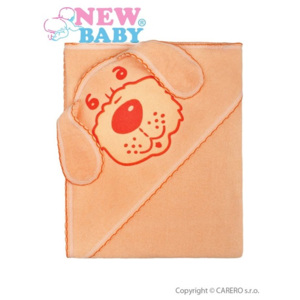 NEW BABY | New Baby Klasszik | Gyerek törölköző (kifogó) kutyus 100x100 narancssárga | Narancssárga |