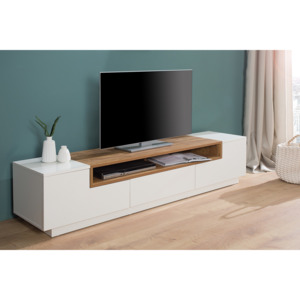 TV asztal KINGDOM 180 cm - fehér, barna
