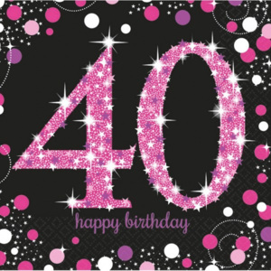 Happy Birthday 40 szalvéta 16 db-os lány
