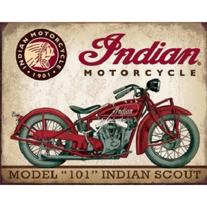 INDIAN MOTORCYCLES - Scout Model 106 fémplakát, (40 x 31,5 cm)