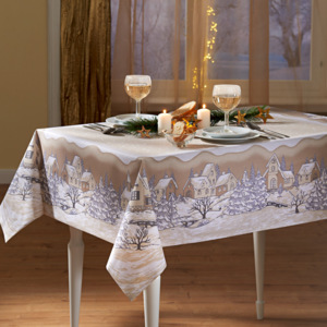Karácsonyi asztalterítő - bézs színben - velikost 140x170cm