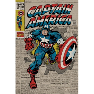 MARVEL - captain america retro Plakát, (61 x 91,5 cm)
