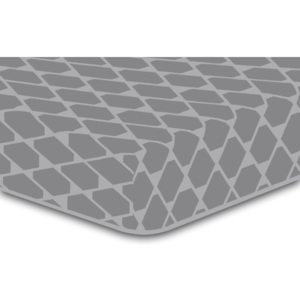 Rhombuses szürke mintás gumis lepedő, 220 x 240 cm - DecoKing