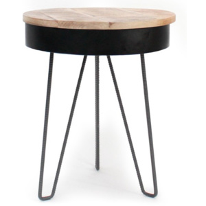Saria fekete rakodóasztal fa asztallappal - LABEL51