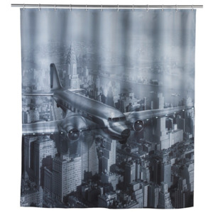Led Plane szürke zuhanyfüggöny, 180 x 200 cm - Wenko