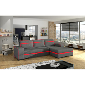 Sarok kanapé Fira (szürke + piros) (J)