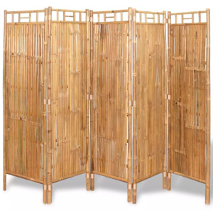 5 paneles szobaelválasztó fal bambusz 200x160 cm