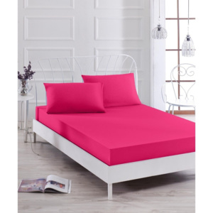 Rose rózsaszín lepedő és 2 párnahuzat szett egyszemélyes ágyhoz, 160 x 200 cm