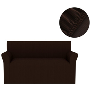 Sztreccs kanapé védőhuzat barna széles csíkozású
