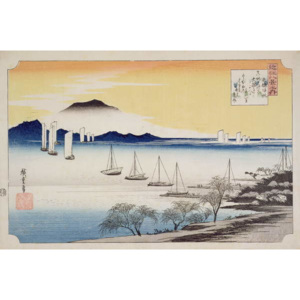 Returning Sails at Yabase, from the series, '8 views of Omi', c.1834 Festmény reprodukció, Ando or Utagawa Hiroshige