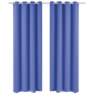 2 db kék sötétítőfüggöny fém függönykarikákkal 135 x 245 cm