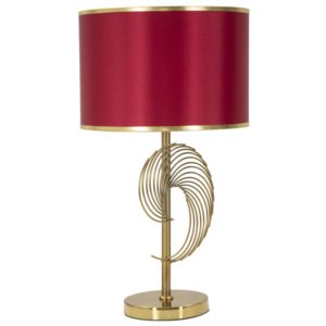 Spiral piros asztali lámpa aranyszínű szerkezettel - Mauro Ferretti