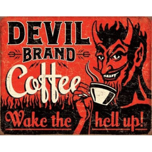 Devil Brand Coffee fémplakát, (40 x 31,5 cm)