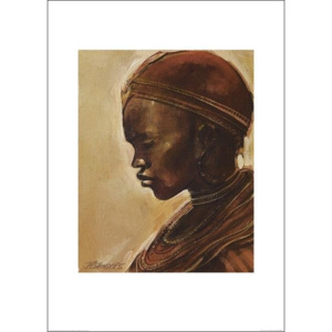 Masai woman II. Festmény reprodukció, Jonathan Sanders, (50 x 70 cm)