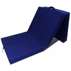 Háromrét összehajtható kék matrac 190 x 70 x 9 cm