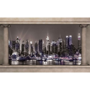 New York City Skyline Window View Tapéta, Fotótapéta, (368 x 254 cm)
