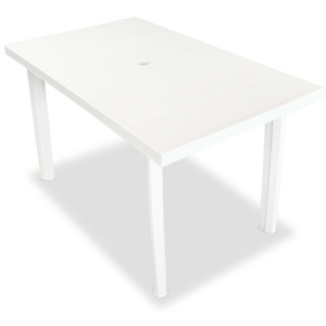 Fehér műanyag kerti asztal 126 x 76 x 72 cm