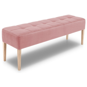 Hattu világos rózsaszín ülőpad tölgyfa lábakkal, hossza 152 cm - Mossø