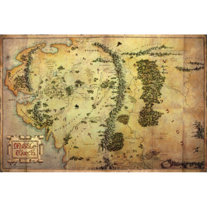A Hobbit - Journey Map Plakát, (91,5 x 61 cm)