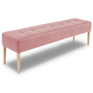Hattu világos rózsaszín ülőpad tölgyfa lábakkal, hossza 172 cm - Mossø
