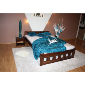 NIKÉ ágy + matrac + ágyrács, 120x200 cm, dió-lakk