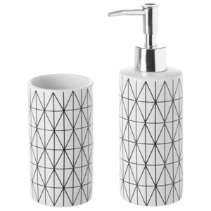 Geometry kerámia pohár és szappanadagoló szett - Unimasa