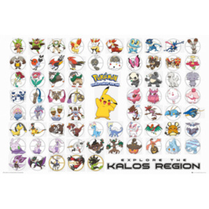 Pokémon - Kalos Region Plakát, (91,5 x 61 cm)