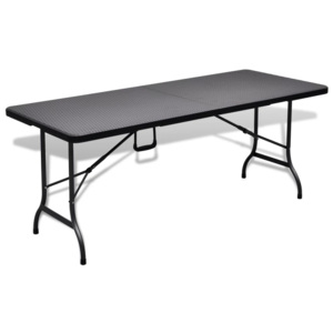 Összecsukható Kemping asztal HDPE Rattan útánzat 180 cm