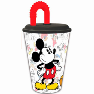Disney Mickey szívószálas pohár szürke 430ml