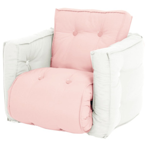 Mini Dice halvány rózsaszín kinyitható gyermek fotel natúr vázzal - Karup