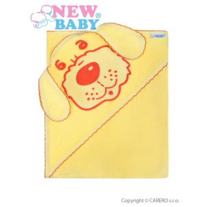 NEW BABY | New Baby Klasszik | Gyerek törölköző (kifogó) kutyus 100x100 sárga | Sárga |