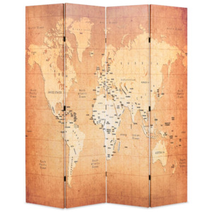 Sárga paraván 160 x 180 cm világtérkép
