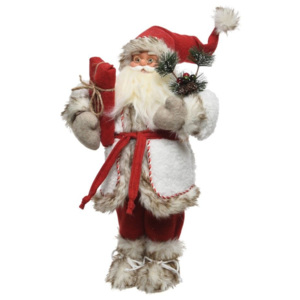 Kaemingk Karácsonyi dekoráció Santa ajándékkal 16x9x30 cm