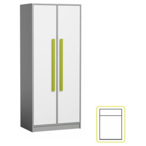 Akasztós szekrény, szürke/fehér/zöld, PIERE P01
