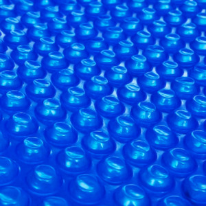 Kék napelemes kerek lebegő PE medencefólia 381 cm