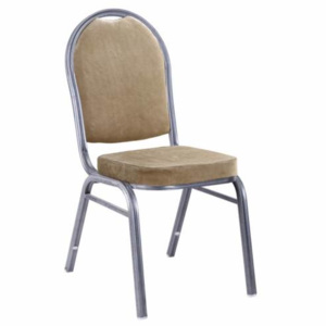 Egymásra rakható szék, bézsszínű szövet/szürke kalapács keret, JEFF NEW