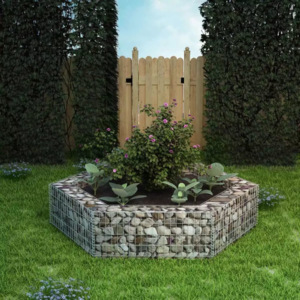 Hatszögletű gabion virágtartó 200 x 173 x 40 cm