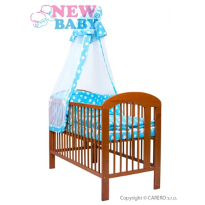 NEW BABY | New Baby Csillagok | 7 részes ágyneműhuzat New Baby 90/120 cm + baldachin tartó csillagok türkiz | Türkiz |