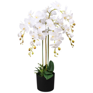 Műorchidea virágcseréppel 75 cm fehér