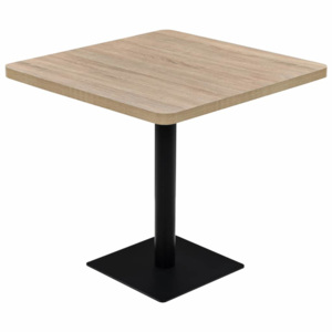 Tölgyfa színű MDF/acél bisztró asztal 80 x 80 x 75 cm